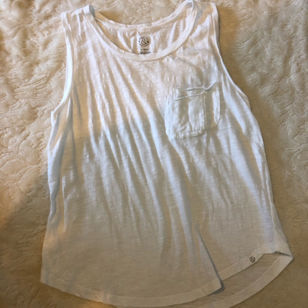 T&B white youth tank top